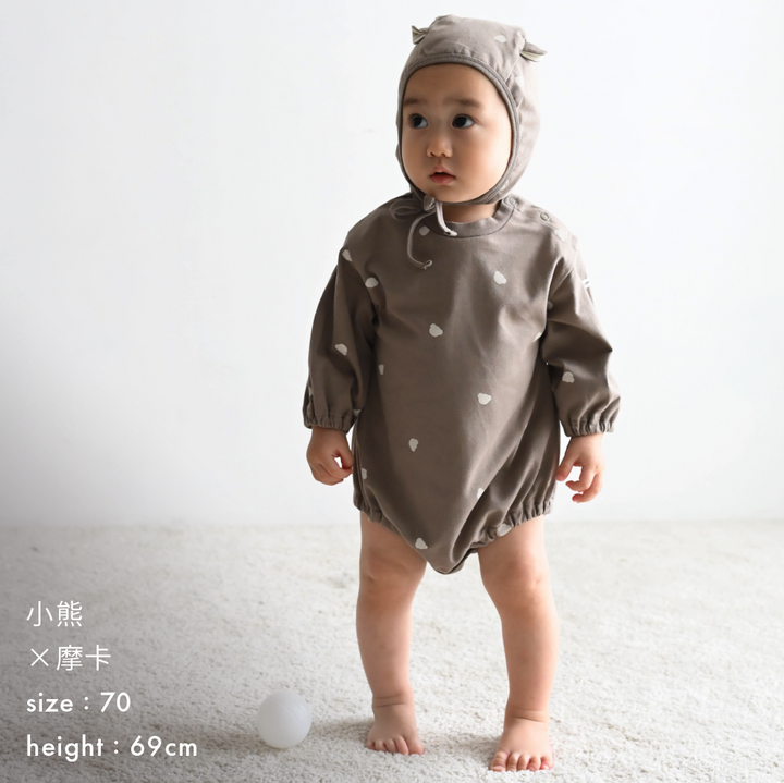 【秋冬連身衣】附帽子 長袖包屁衣