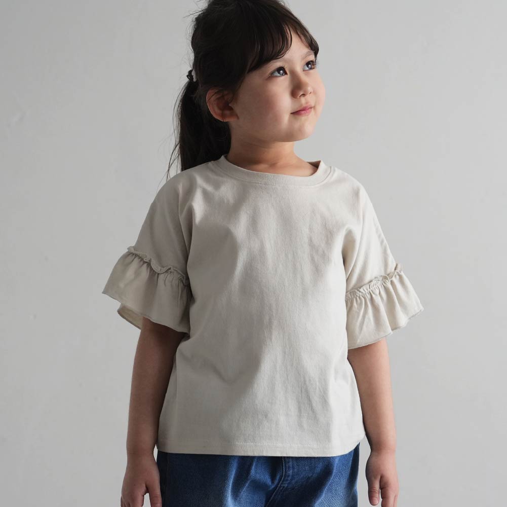 【春夏上衣】甜美袖荷葉邊短袖上衣