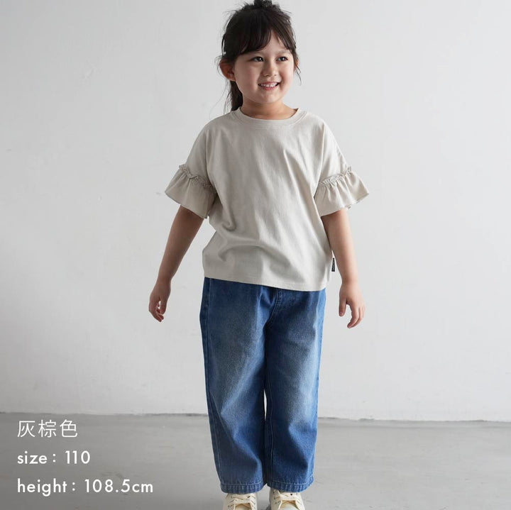 【春夏上衣】甜美袖荷葉邊短袖上衣