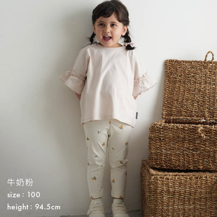 【春夏上衣】甜美袖荷葉邊短袖上衣