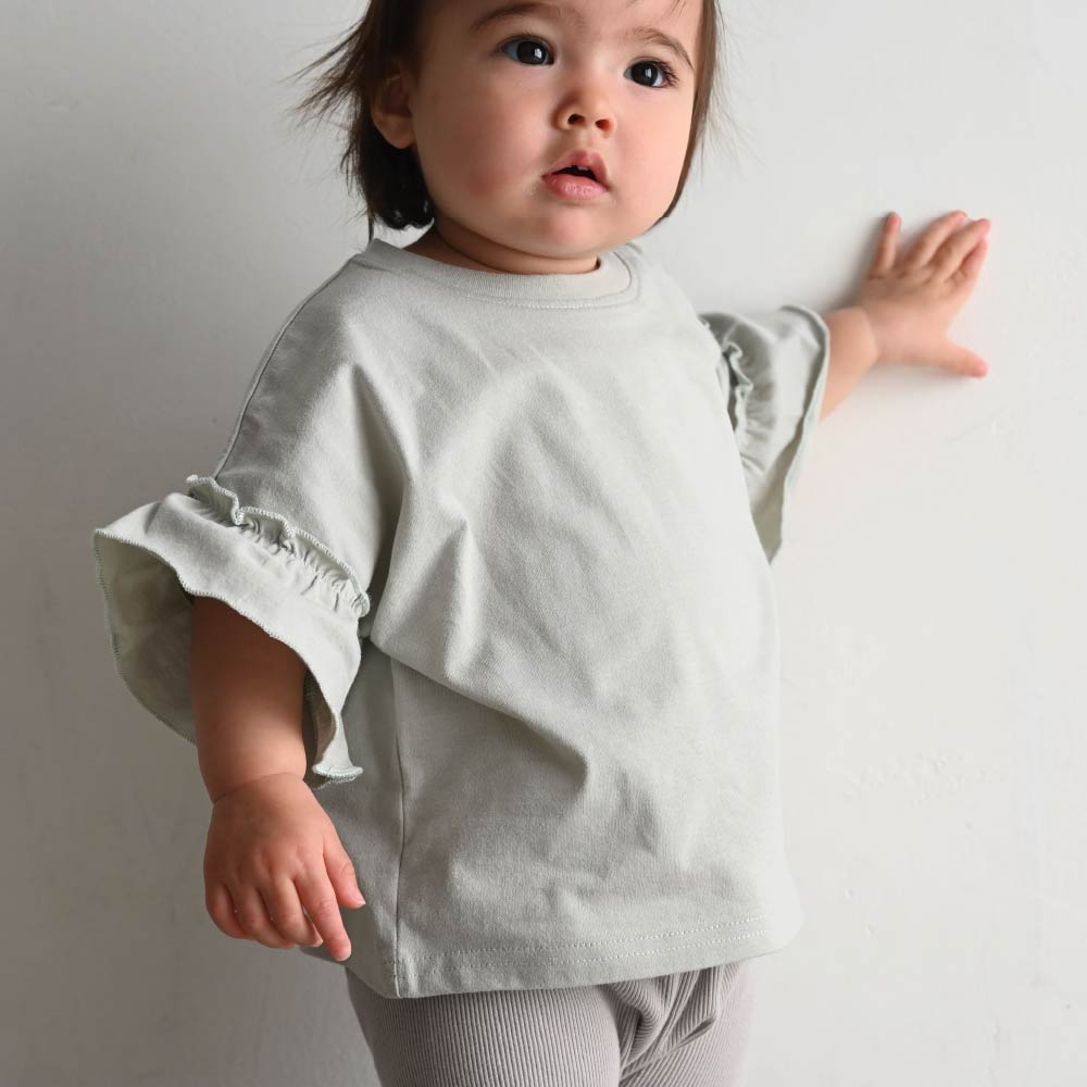 【春夏上衣】甜美袖荷葉邊短袖上衣