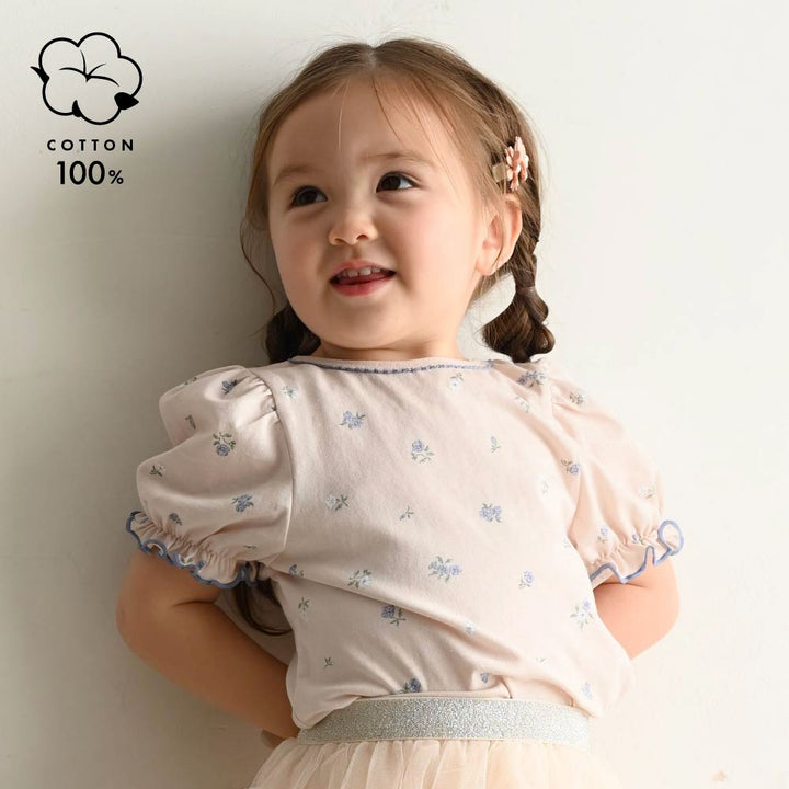 【春夏上衣】澎澎袖滾邊短袖上衣