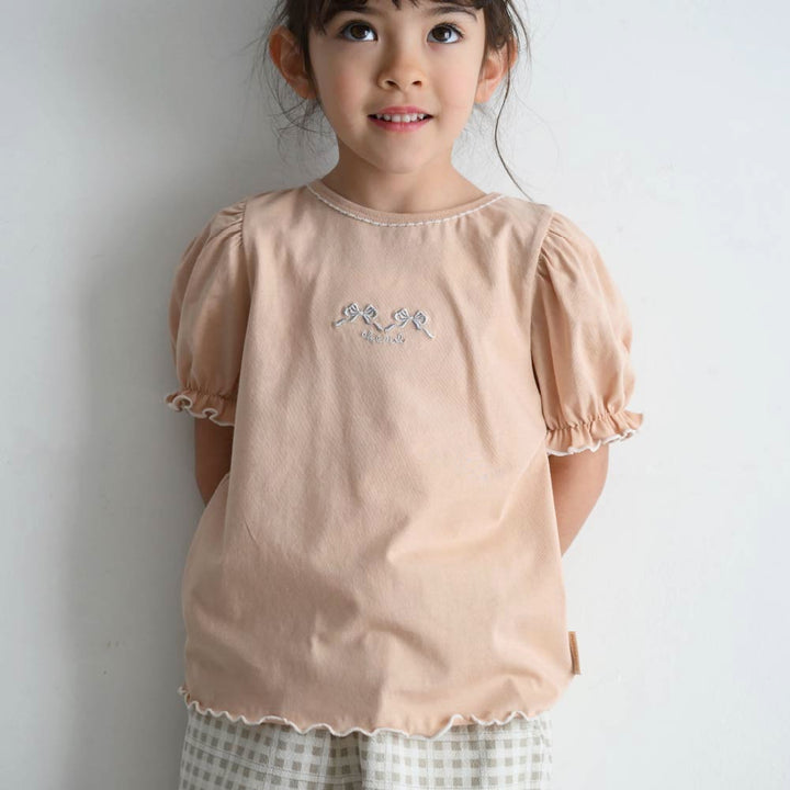 【春夏上衣】澎澎袖滾邊短袖上衣