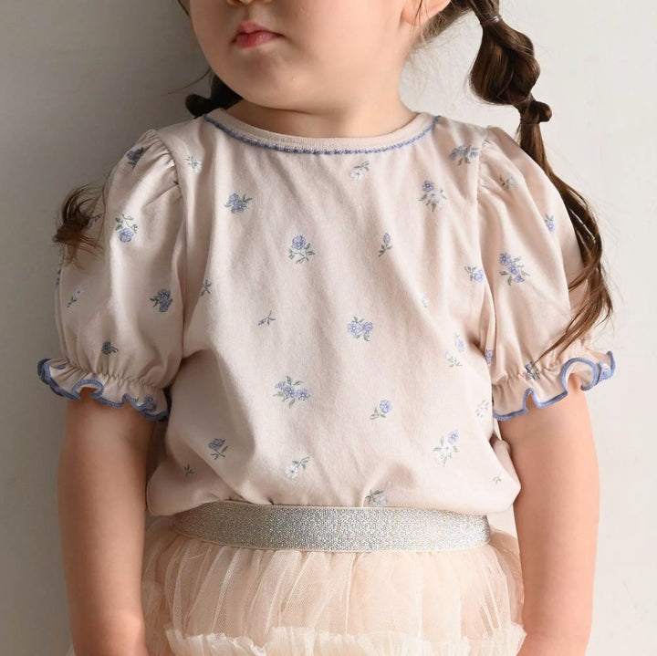 【春夏上衣】澎澎袖滾邊短袖上衣