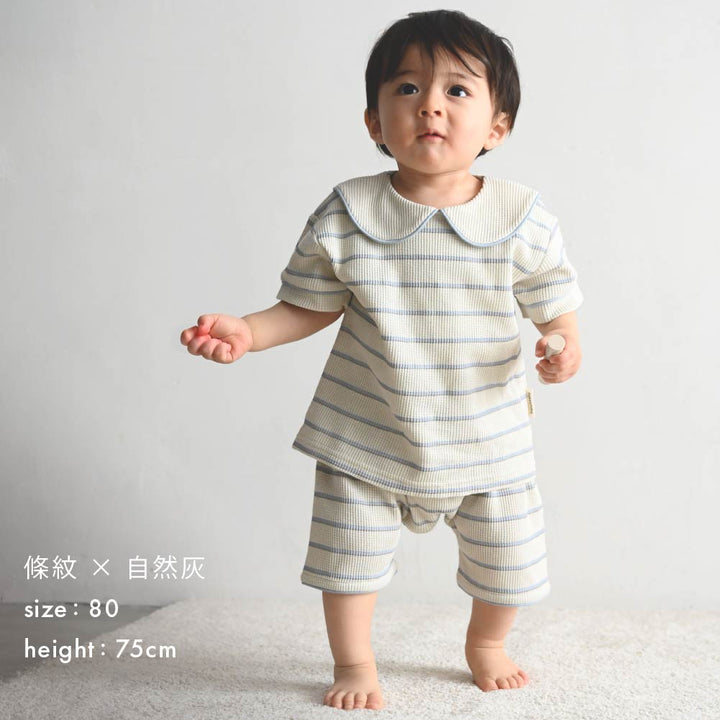 【春夏套裝】有領護肚 短袖睡衣組