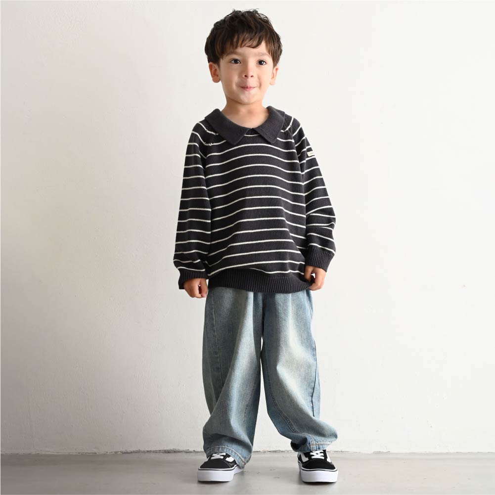 【秋冬上衣】翻領針織毛衣