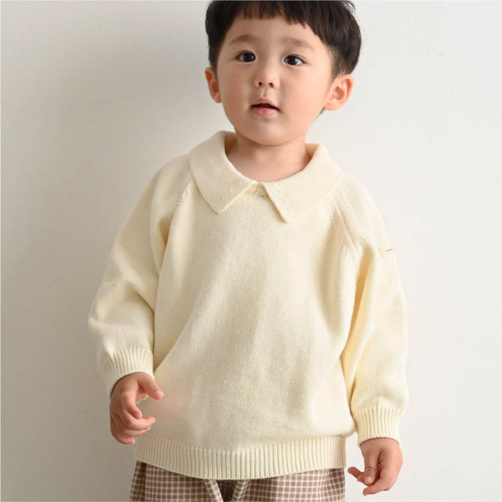 【秋冬上衣】翻領針織毛衣