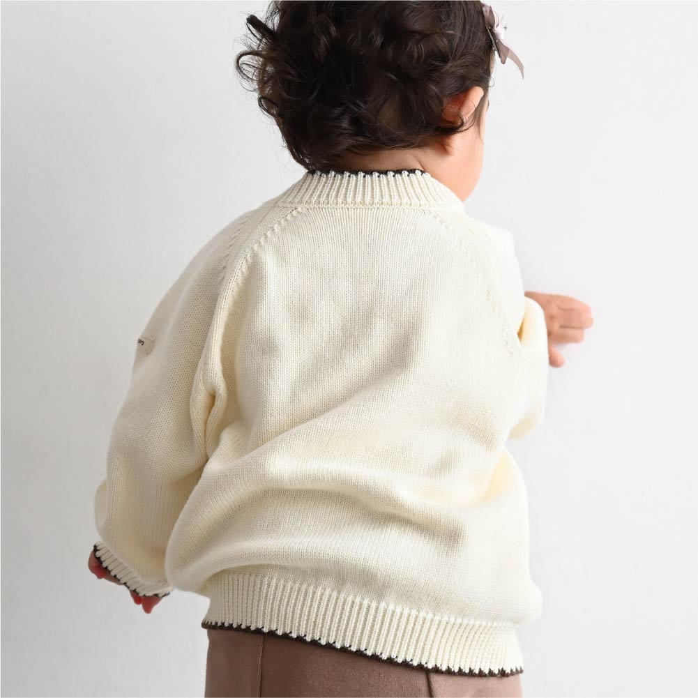 【秋冬上衣】配色圓領毛衣針織衫