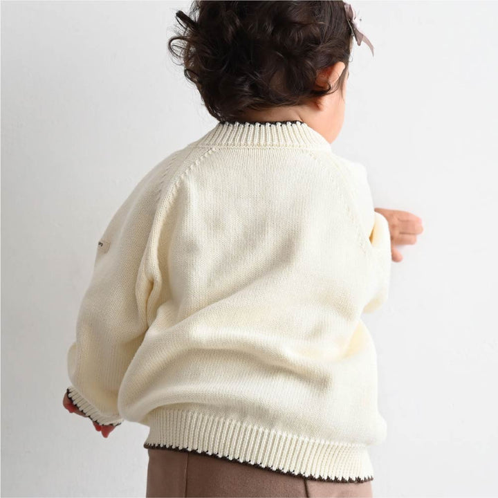 【秋冬上衣】配色圓領毛衣針織衫