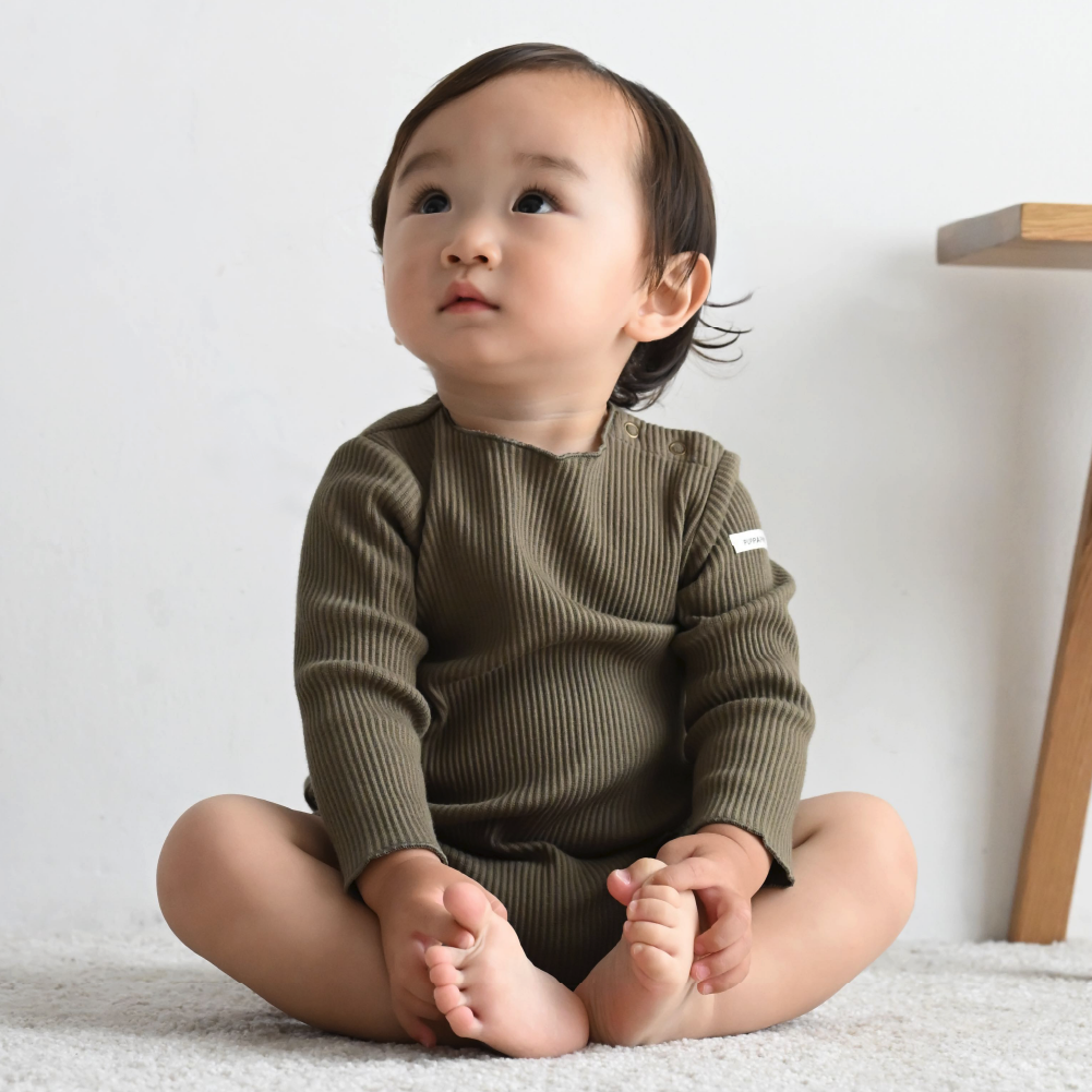 【秋冬連身衣】羅紋長袖包屁衣