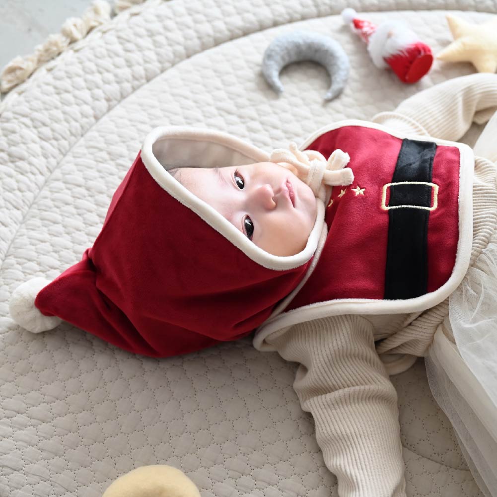 【秋冬系列】聖誕造型口水巾＋帽子套裝