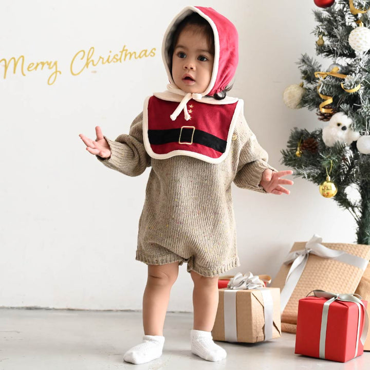 【秋冬系列】聖誕造型口水巾＋帽子套裝