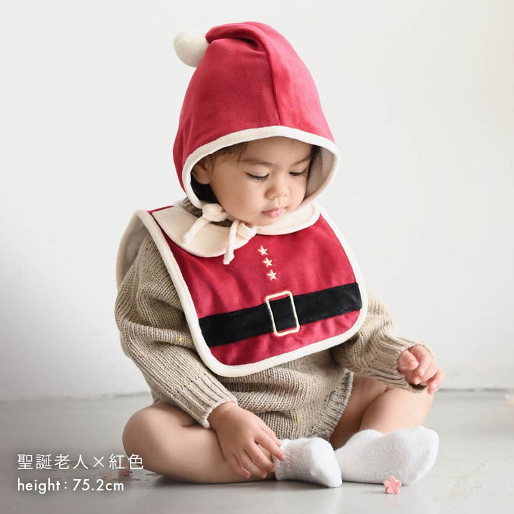 【秋冬系列】聖誕造型口水巾＋帽子套裝