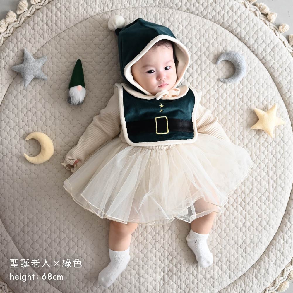 【秋冬系列】聖誕造型口水巾＋帽子套裝