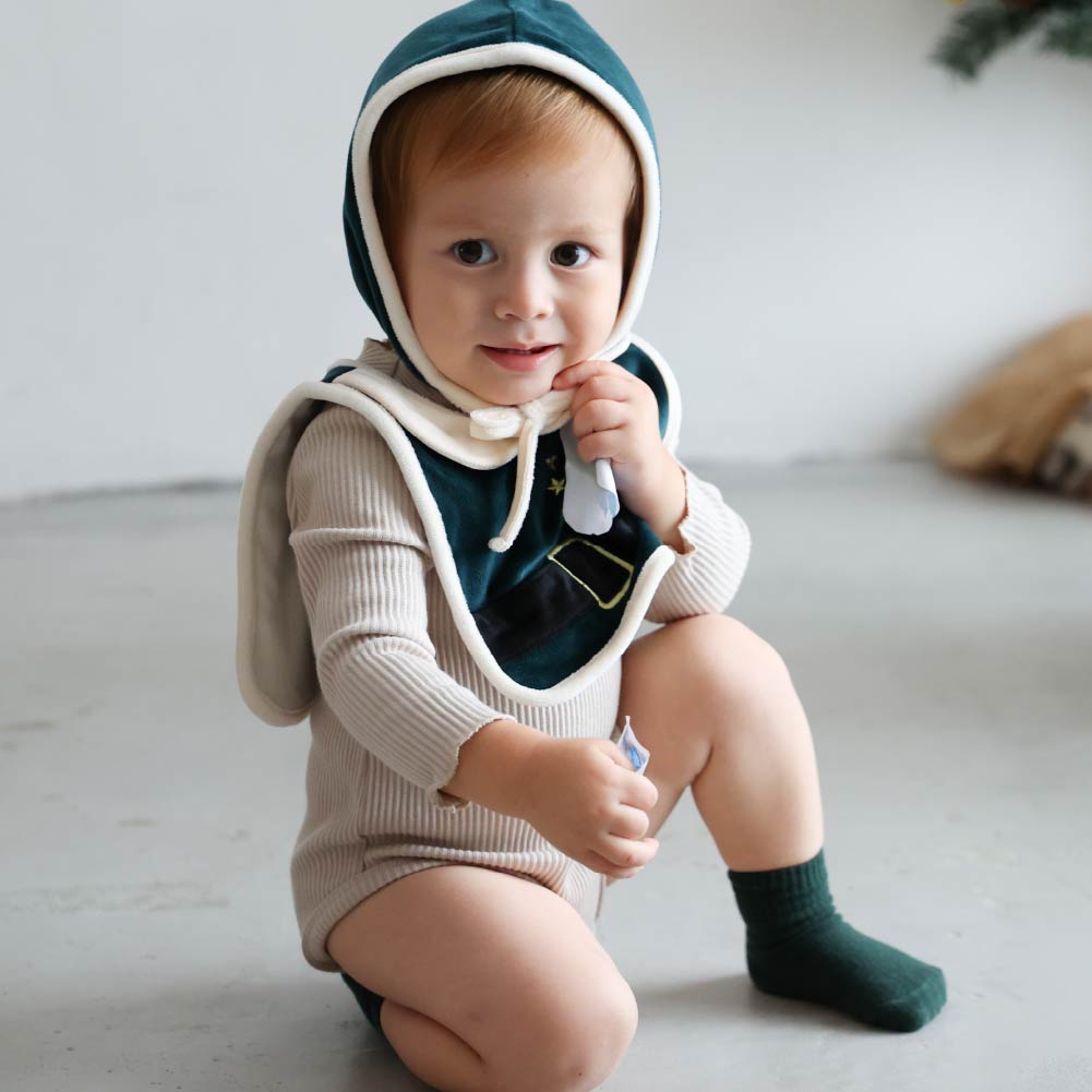 【秋冬系列】聖誕造型口水巾＋帽子套裝