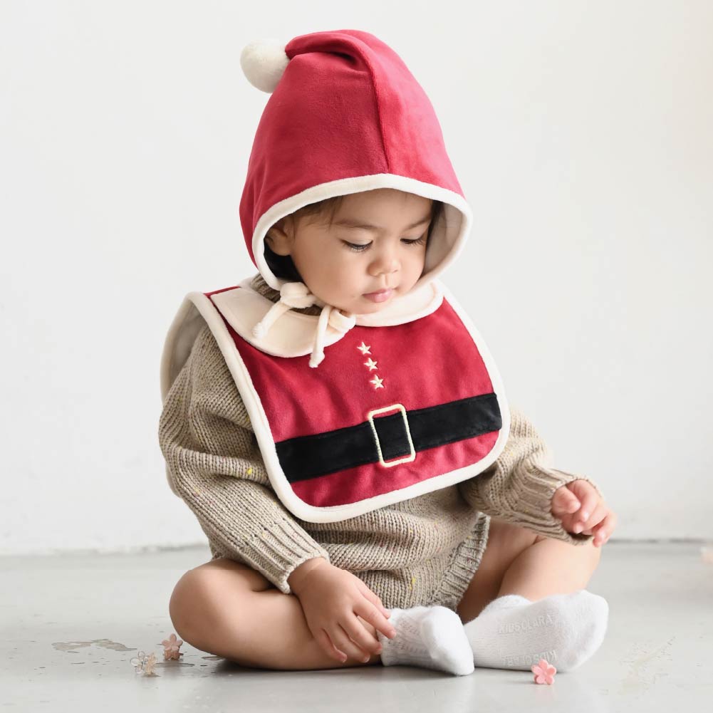 【秋冬系列】聖誕造型口水巾＋帽子套裝