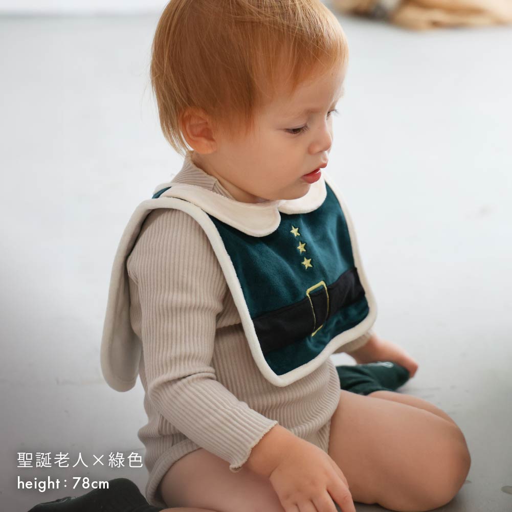 【秋冬系列】聖誕造型口水巾＋帽子套裝