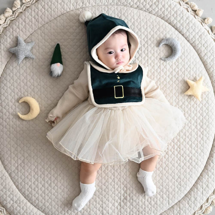 【秋冬系列】聖誕造型口水巾＋帽子套裝