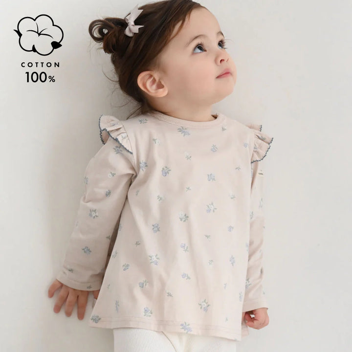 【春夏上衣】肩部荷葉邊 長袖上衣