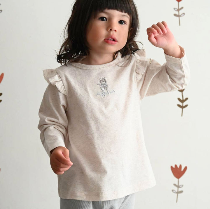 【春夏上衣】肩部荷葉邊 長袖上衣