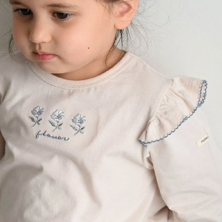 【春夏上衣】肩部荷葉邊 長袖上衣