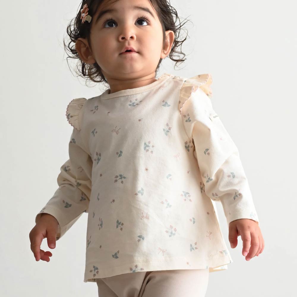 【春夏上衣】肩部荷葉邊 長袖上衣