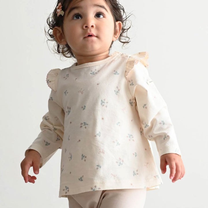 【春夏上衣】肩部荷葉邊 長袖上衣