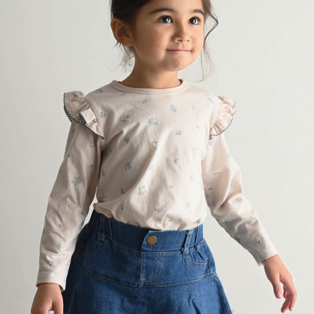 【春夏上衣】肩部荷葉邊 長袖上衣