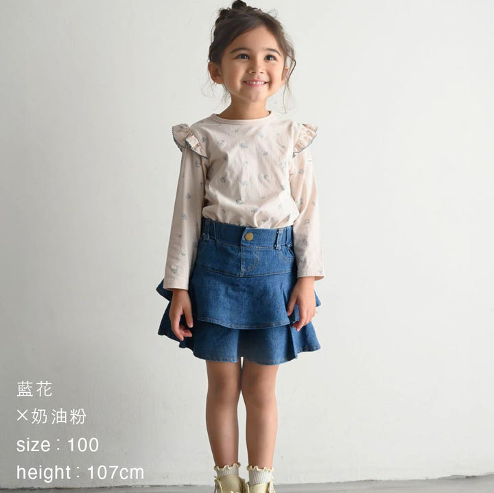 【春夏上衣】肩部荷葉邊 長袖上衣