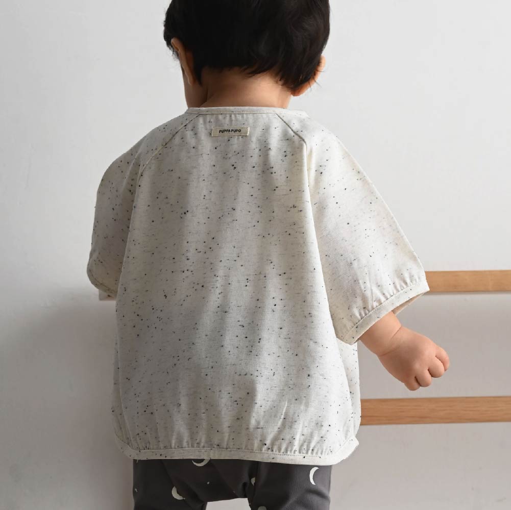 【春夏上衣】彩點鈕扣 短袖上衣