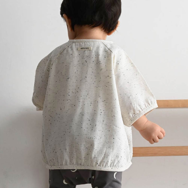 【春夏上衣】彩點鈕扣 短袖上衣