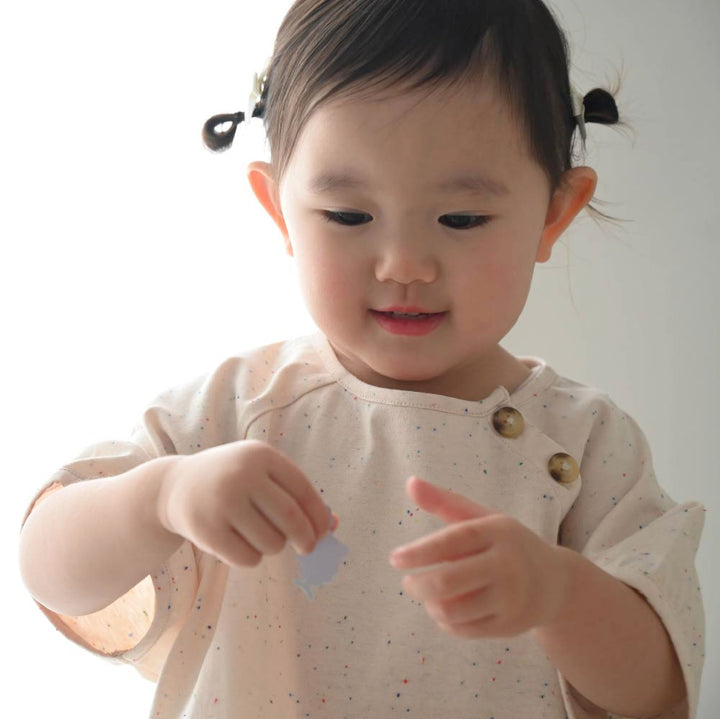 【春夏上衣】彩點鈕扣 短袖上衣