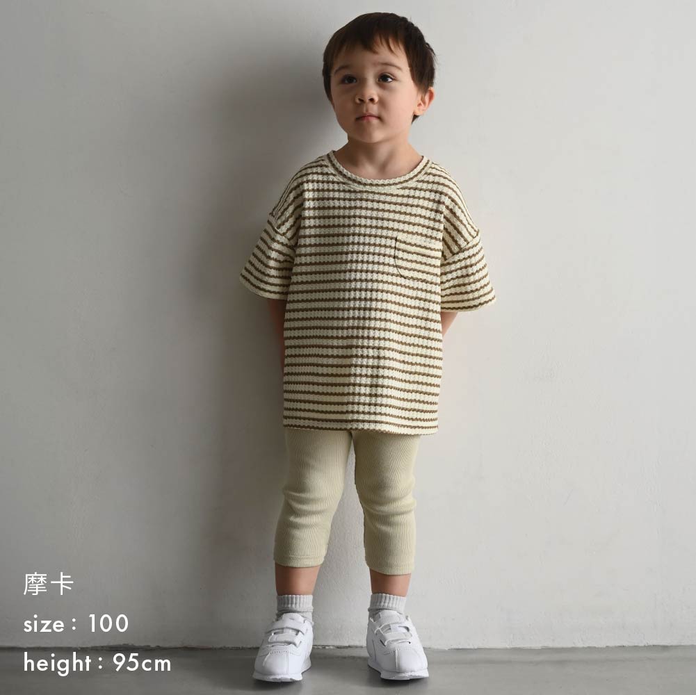 【春夏上衣】粗條紋 華夫格上衣