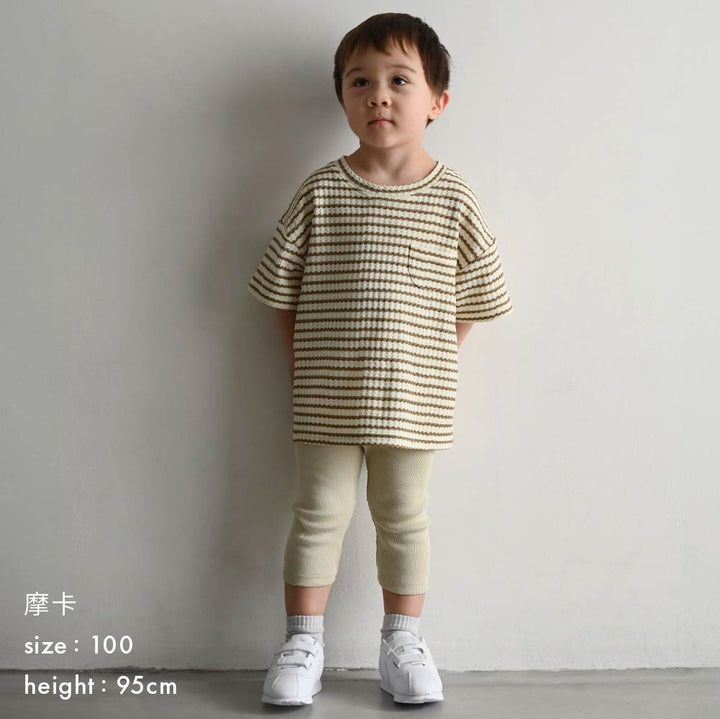 【春夏上衣】粗條紋 華夫格上衣