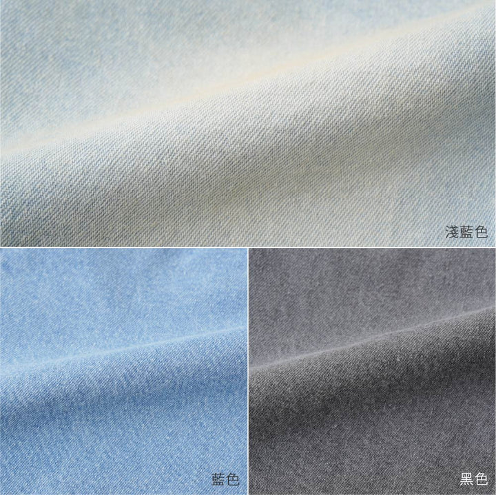 【春夏上衣】翻領丹寧短袖襯衫