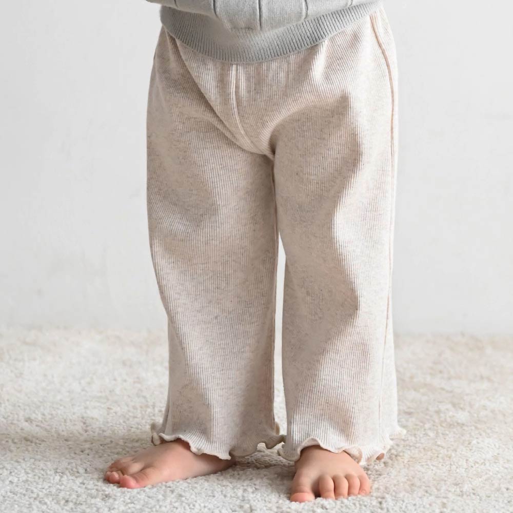 【春夏系列】荷葉邊羅紋長褲