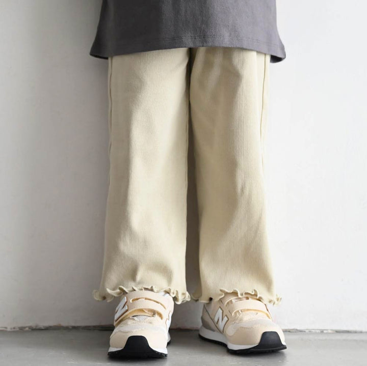 【春夏系列】荷葉邊羅紋長褲