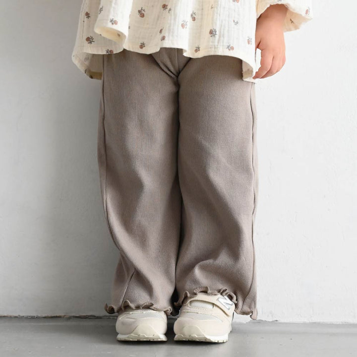 【春夏系列】荷葉邊羅紋長褲