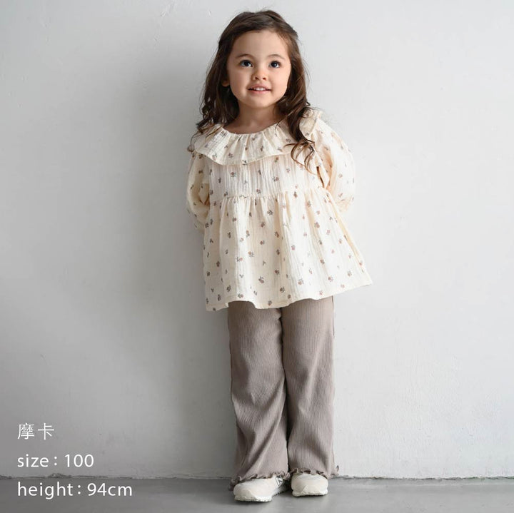 【春夏系列】荷葉邊羅紋長褲