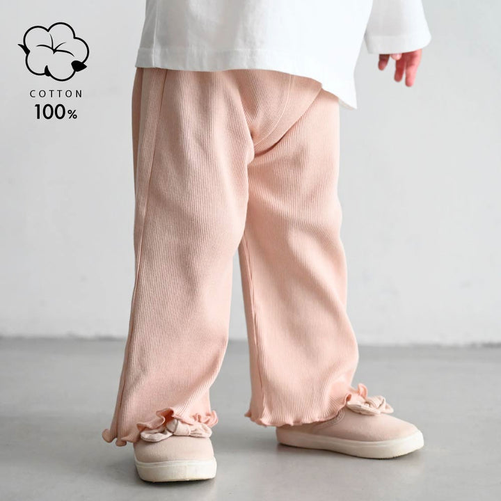 【春夏系列】荷葉邊羅紋長褲