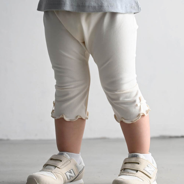 【春夏褲子】甜美荷葉邊 七分內搭褲