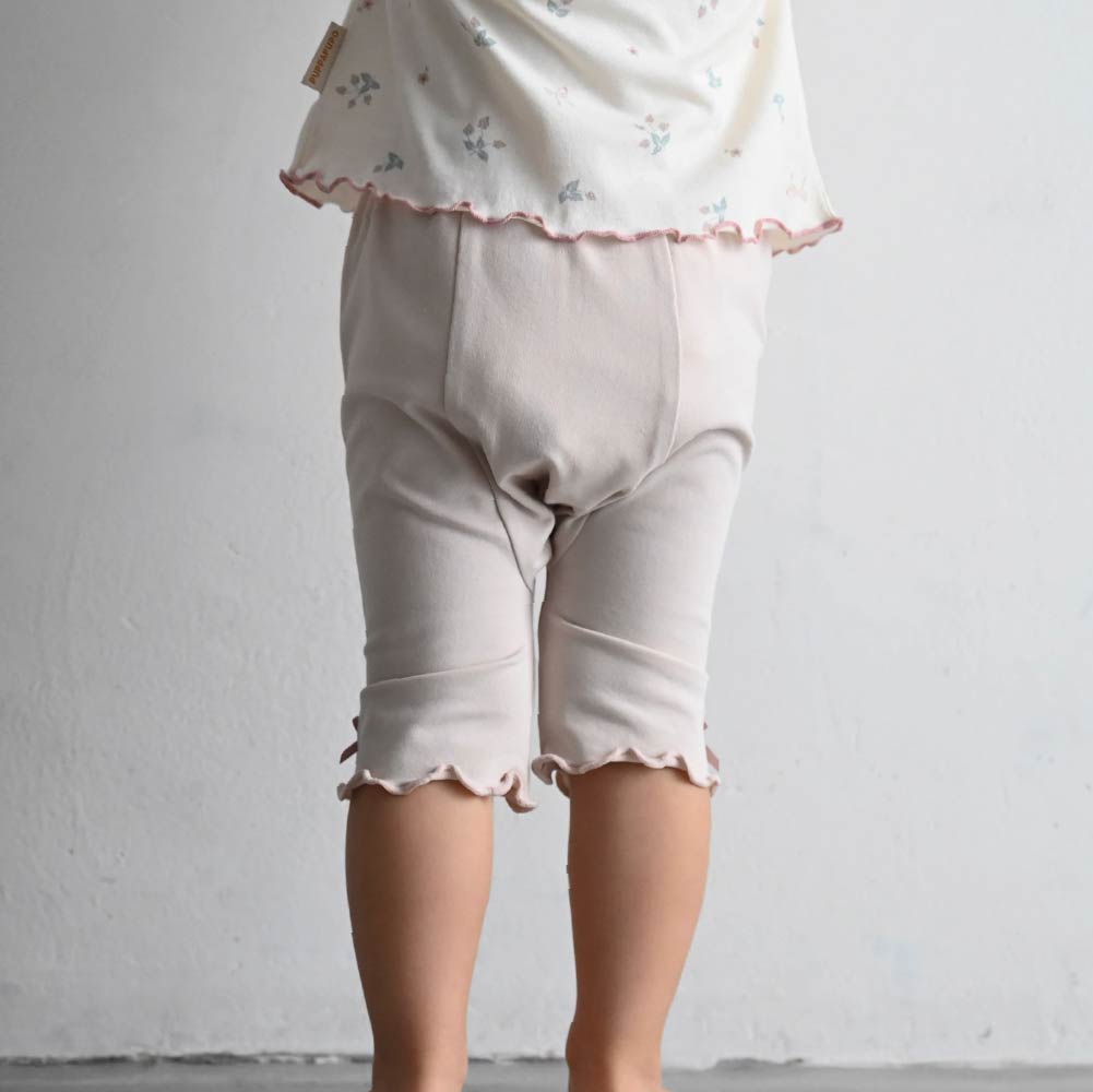 【春夏褲子】甜美荷葉邊 七分內搭褲