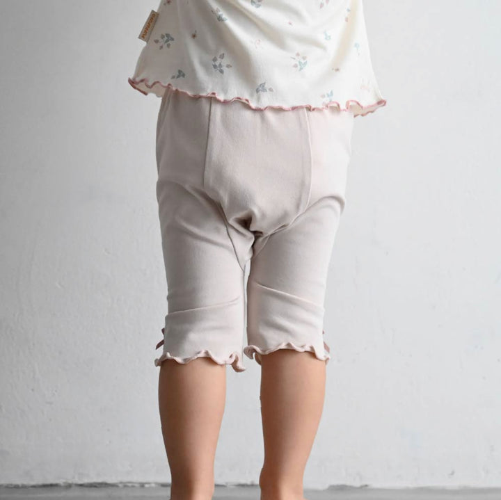 【春夏褲子】甜美荷葉邊 七分內搭褲