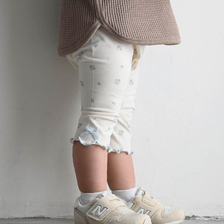 【春夏褲子】甜美荷葉邊 七分內搭褲