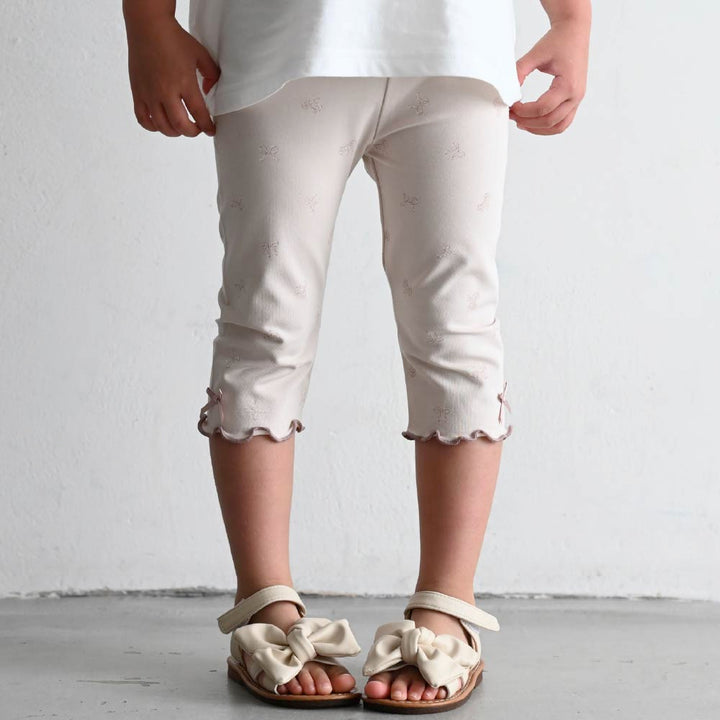 【春夏褲子】甜美荷葉邊 七分內搭褲