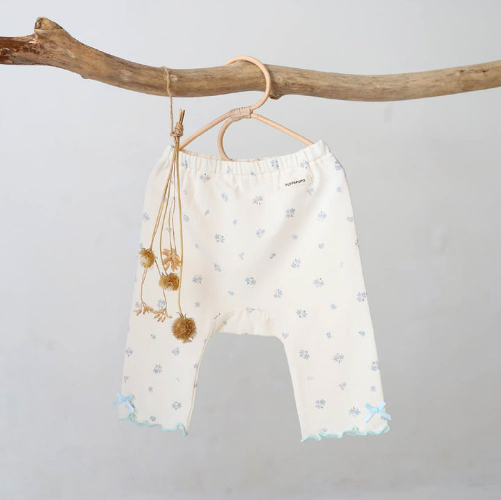 【春夏褲子】甜美荷葉邊 七分內搭褲