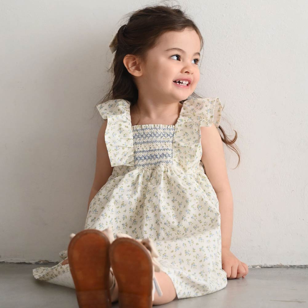 【春夏連身衣】精緻打褶繡連身洋裝