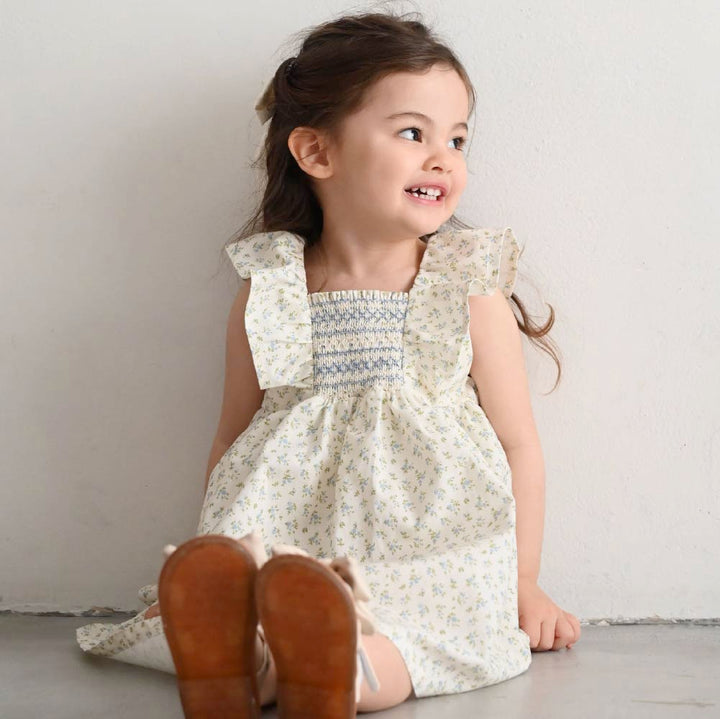 【春夏連身衣】精緻打褶繡連身洋裝