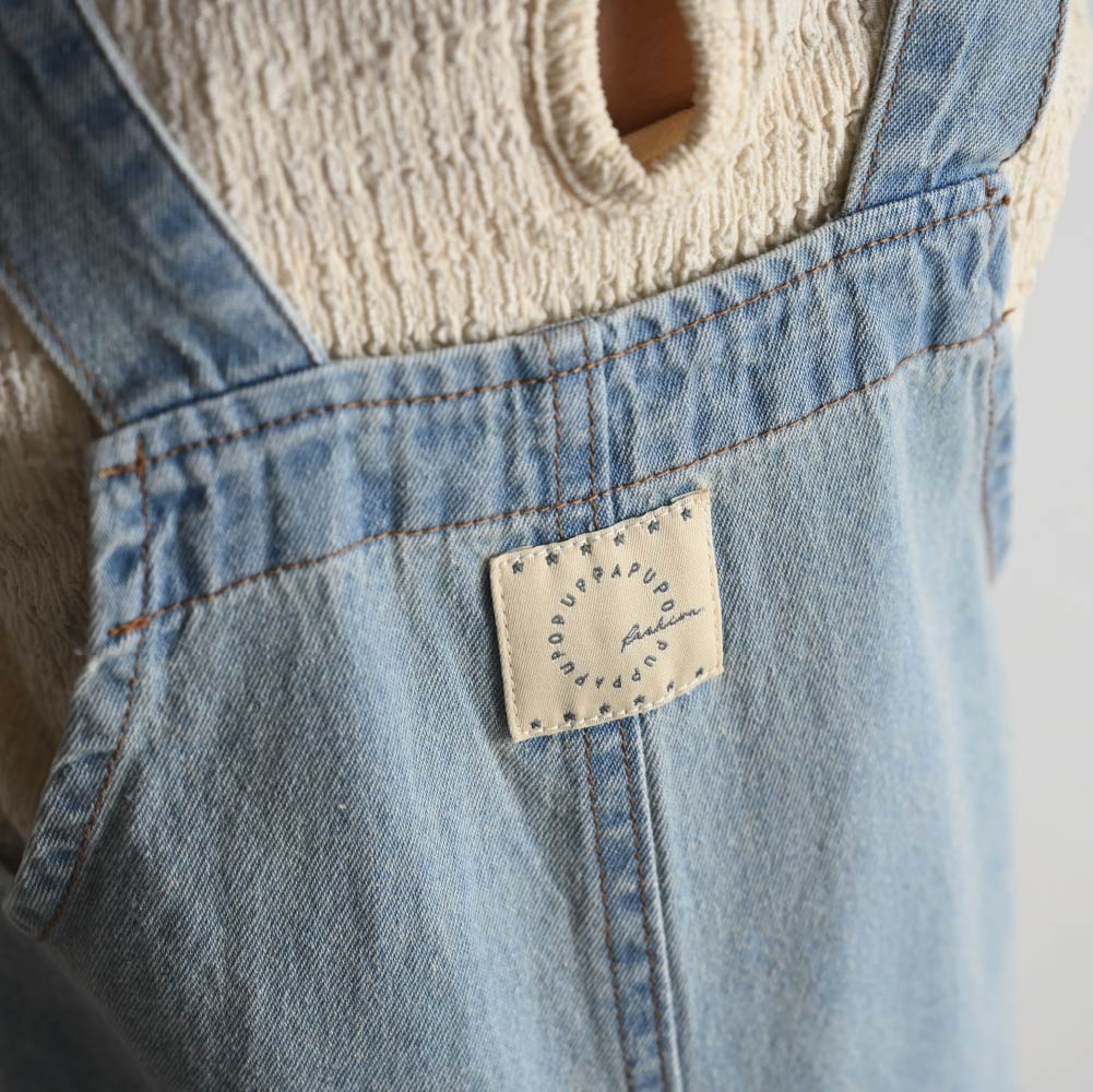 【春夏褲子】可愛牛仔吊帶長褲