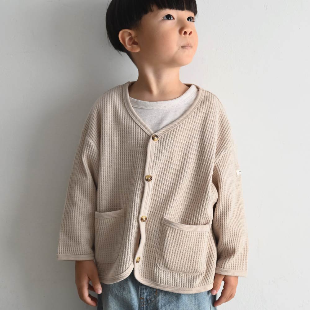 【春夏系列】蓬鬆華夫格 開襟外套